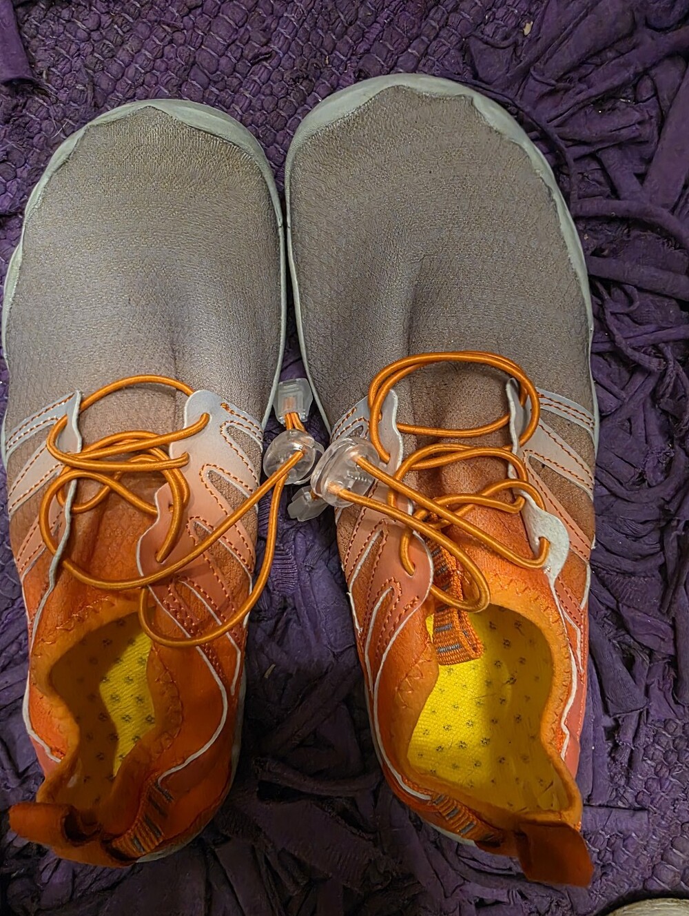 Hike's Footwear Women’s Slip-On Gray and Orange Casual Sneakers